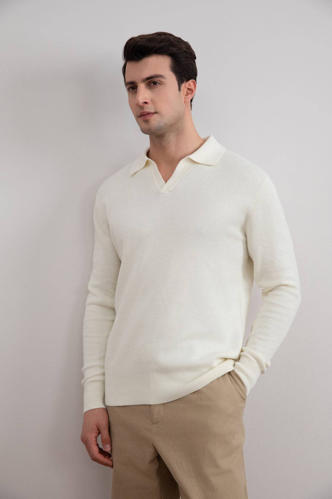 Off-White Open Polo with long sleeves
