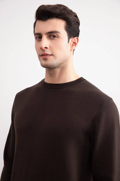 Dark Brown Crewneck Sweater