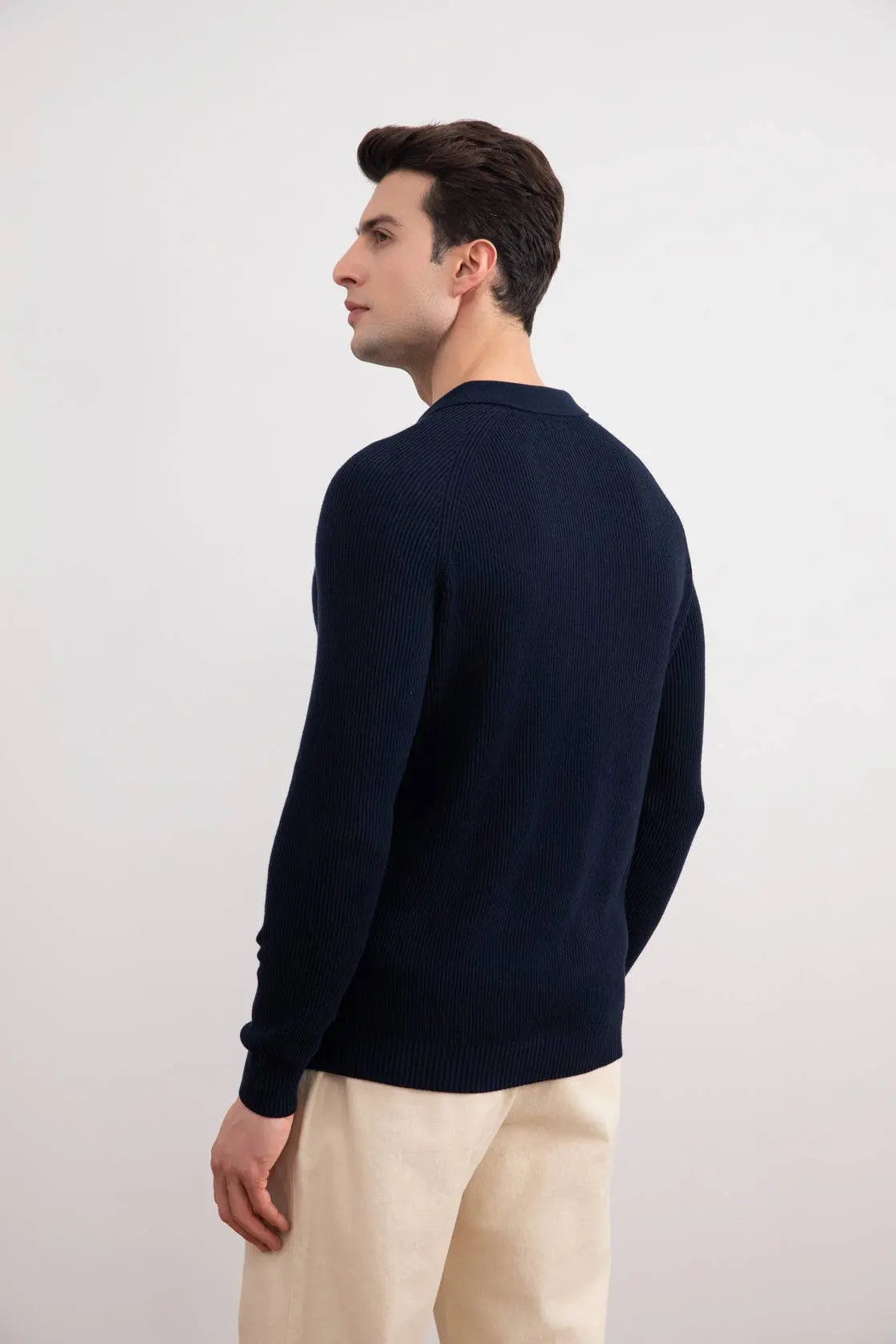 Navy English Rib Polo Shirt