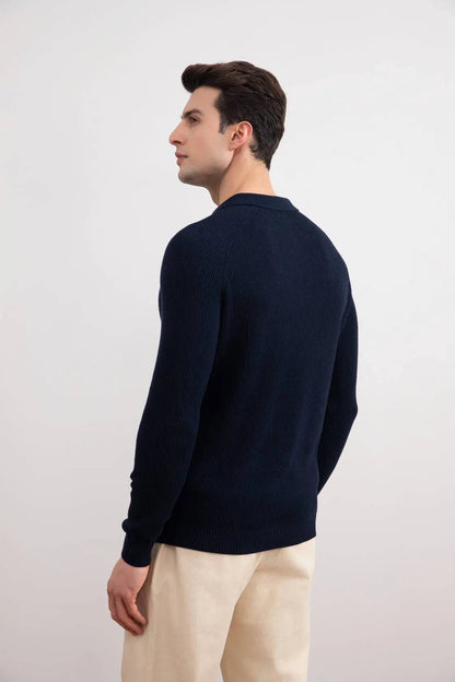 Navy English Rib Polo Shirt
