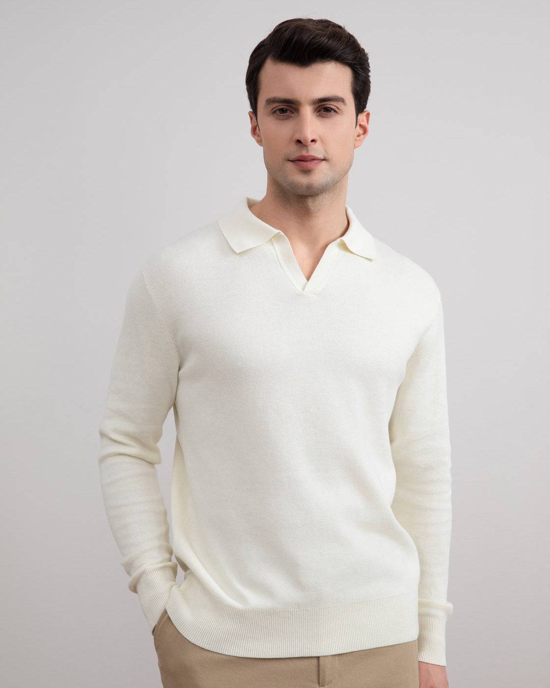 Off-White Open Polo with long sleeves