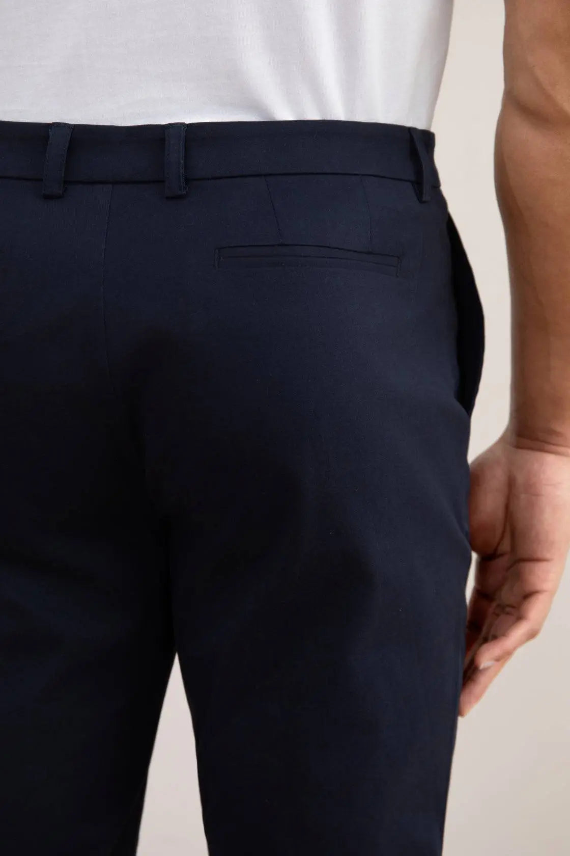 Navy Blue Straight-Fit Chino