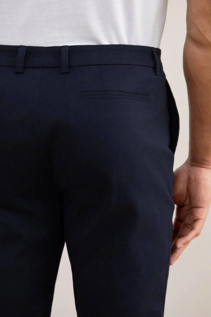 Navy Blue Straight-Fit Chino