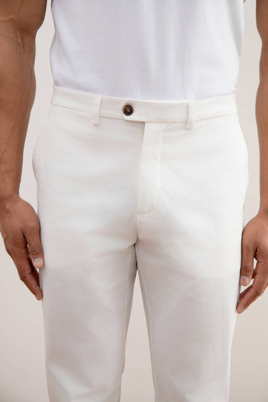 White Straight-Fit Chino