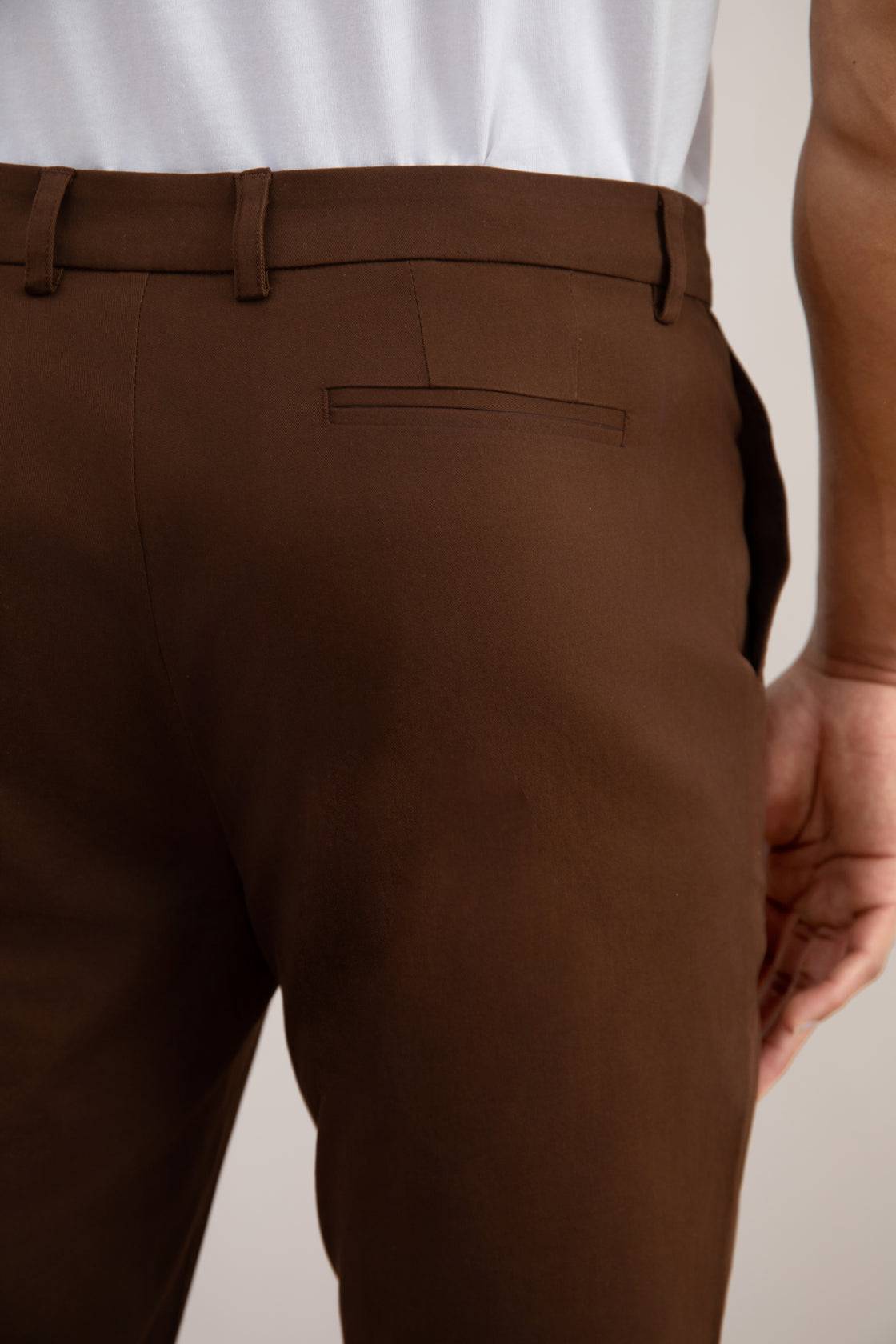 Brown Straight-Fit Chino