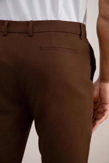 Brown Straight-Fit Chino