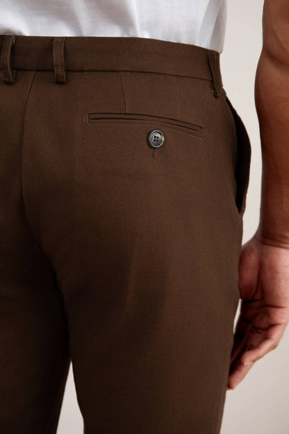 Dark Brown Straight-Fit Winter Pants