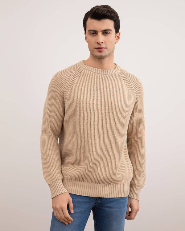 Tan English Rib Crewneck