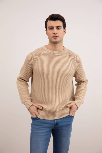Tan English Rib Crewneck