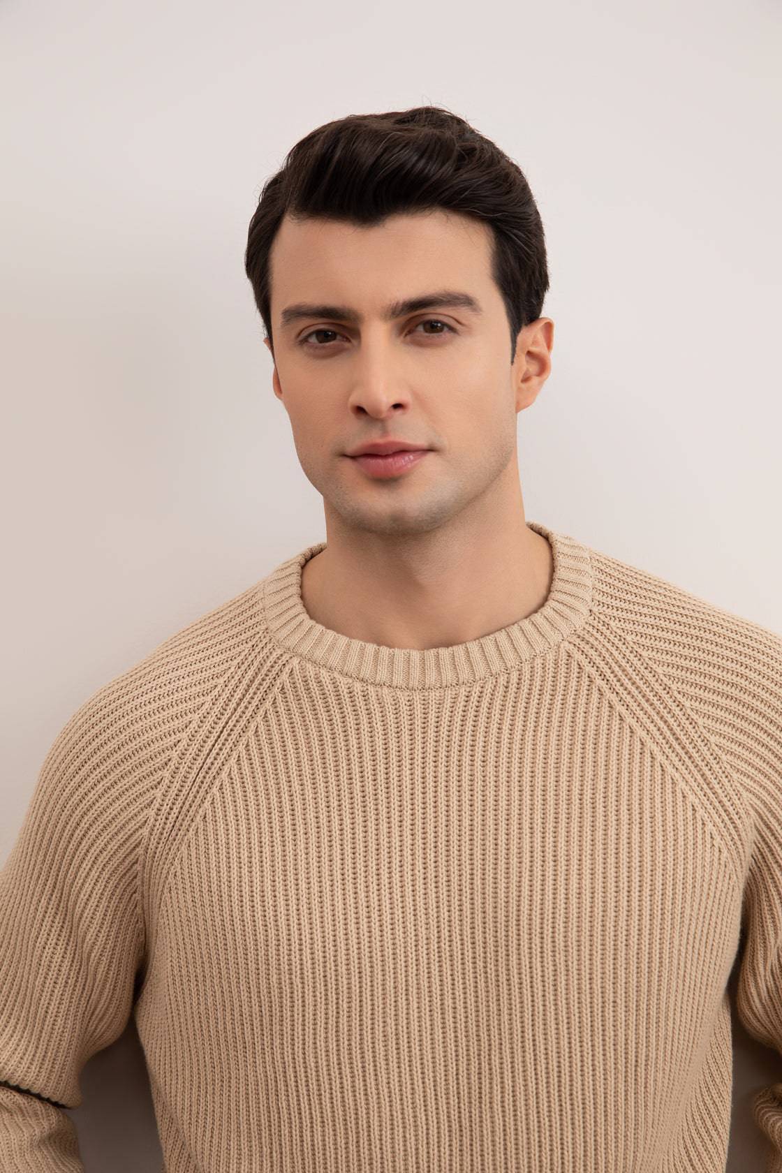 Tan English Rib Crewneck