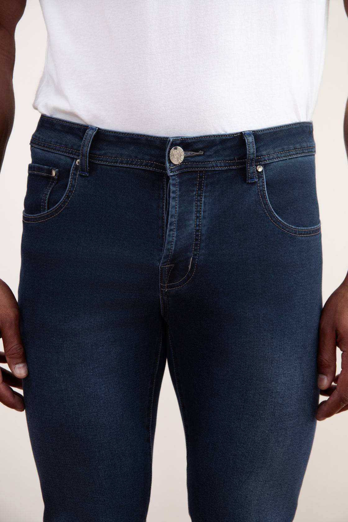 Navy Wash Slim-fit Jeans