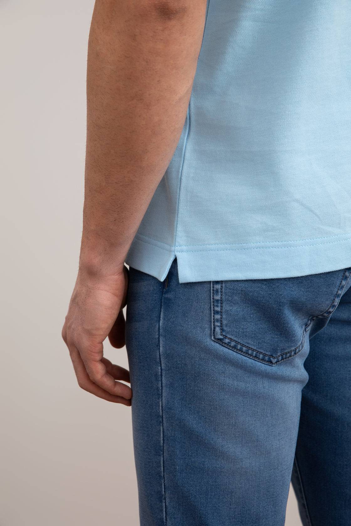 Ocean Blue Cotton-Piqué Polo Shirt