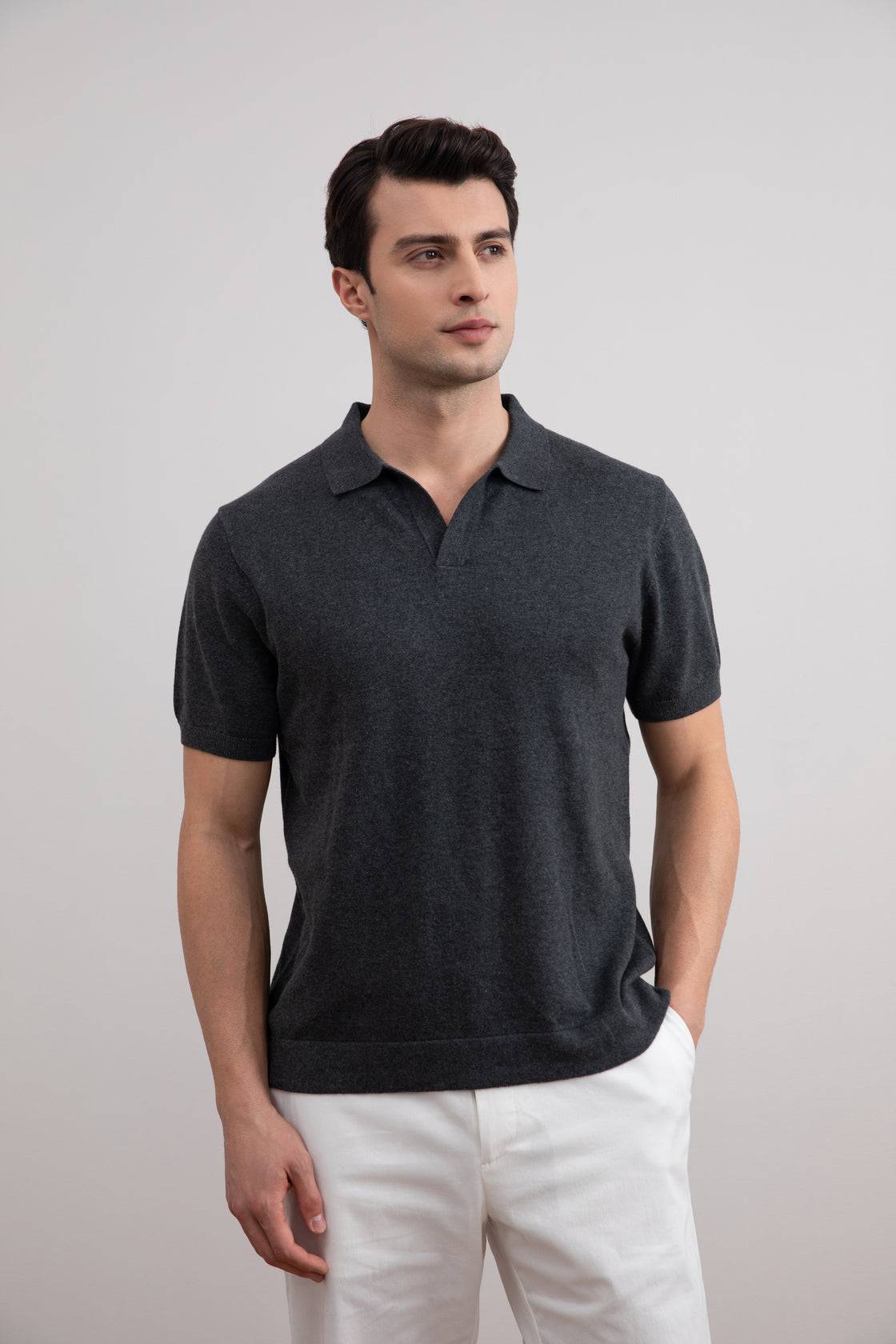 Charcoal Open Polo T-shirt