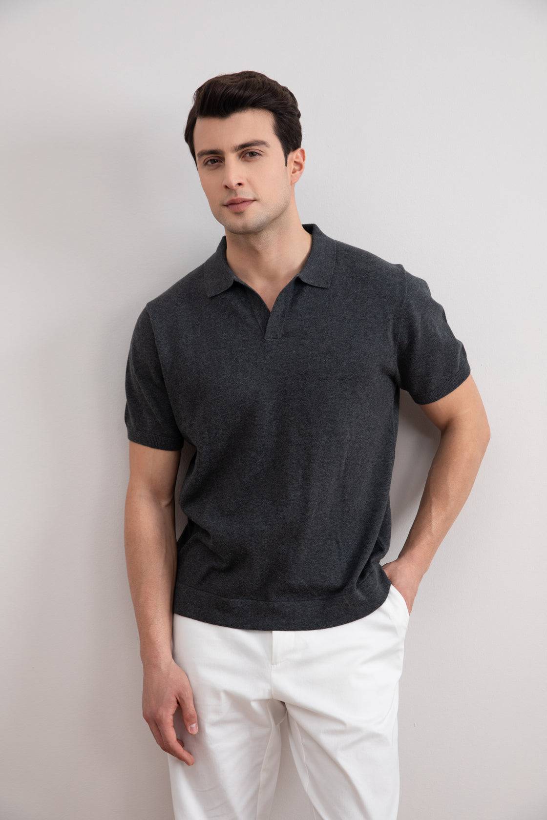 Charcoal Open Polo T-shirt