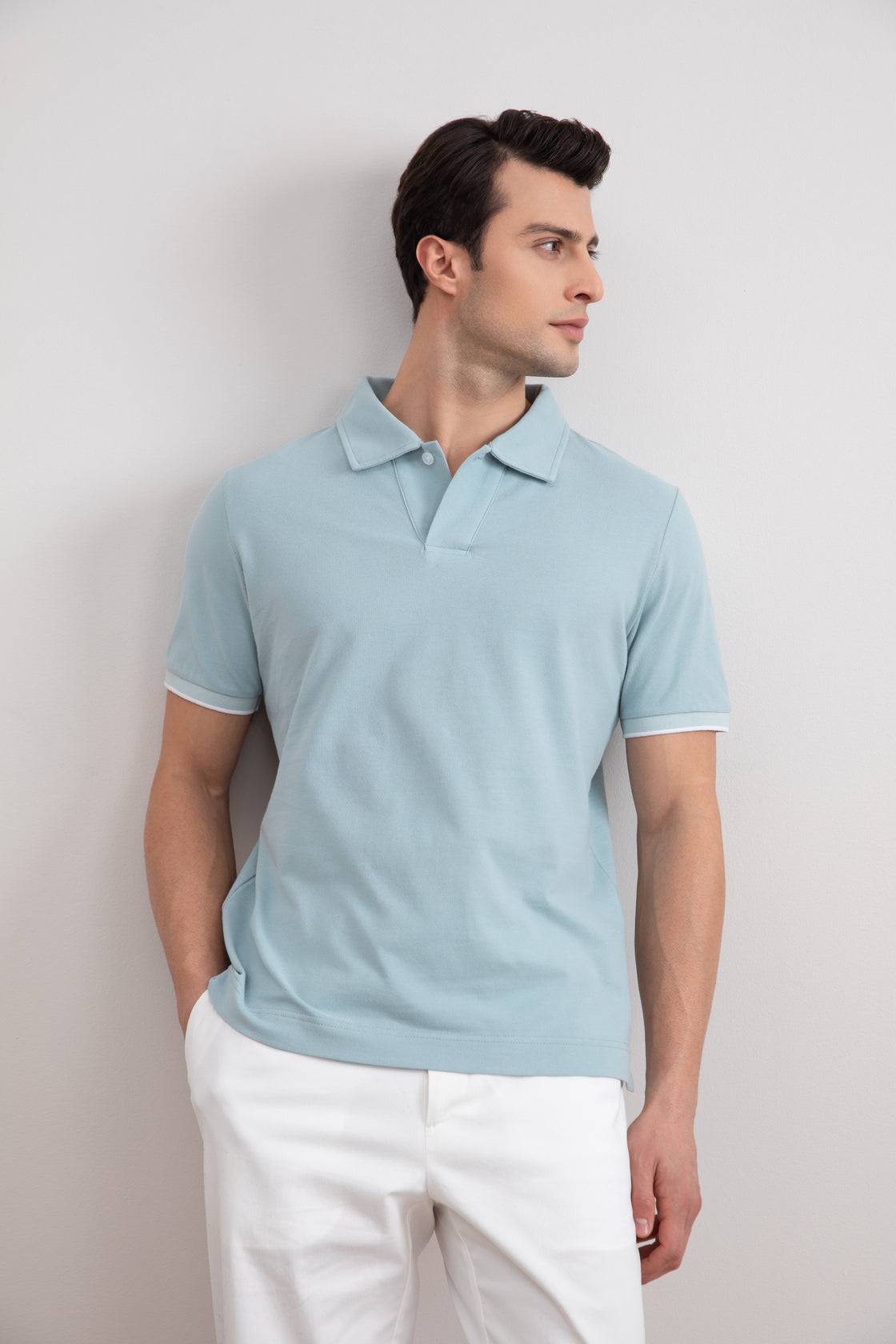 Turqoise Cruise Open Polo Shirt