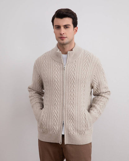 Soft Virgin Wool Cable knit cardigan