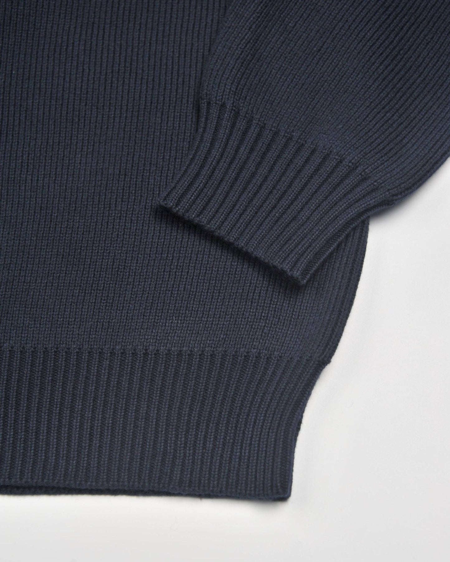 Navy Ribbed Button Closure Cardigan